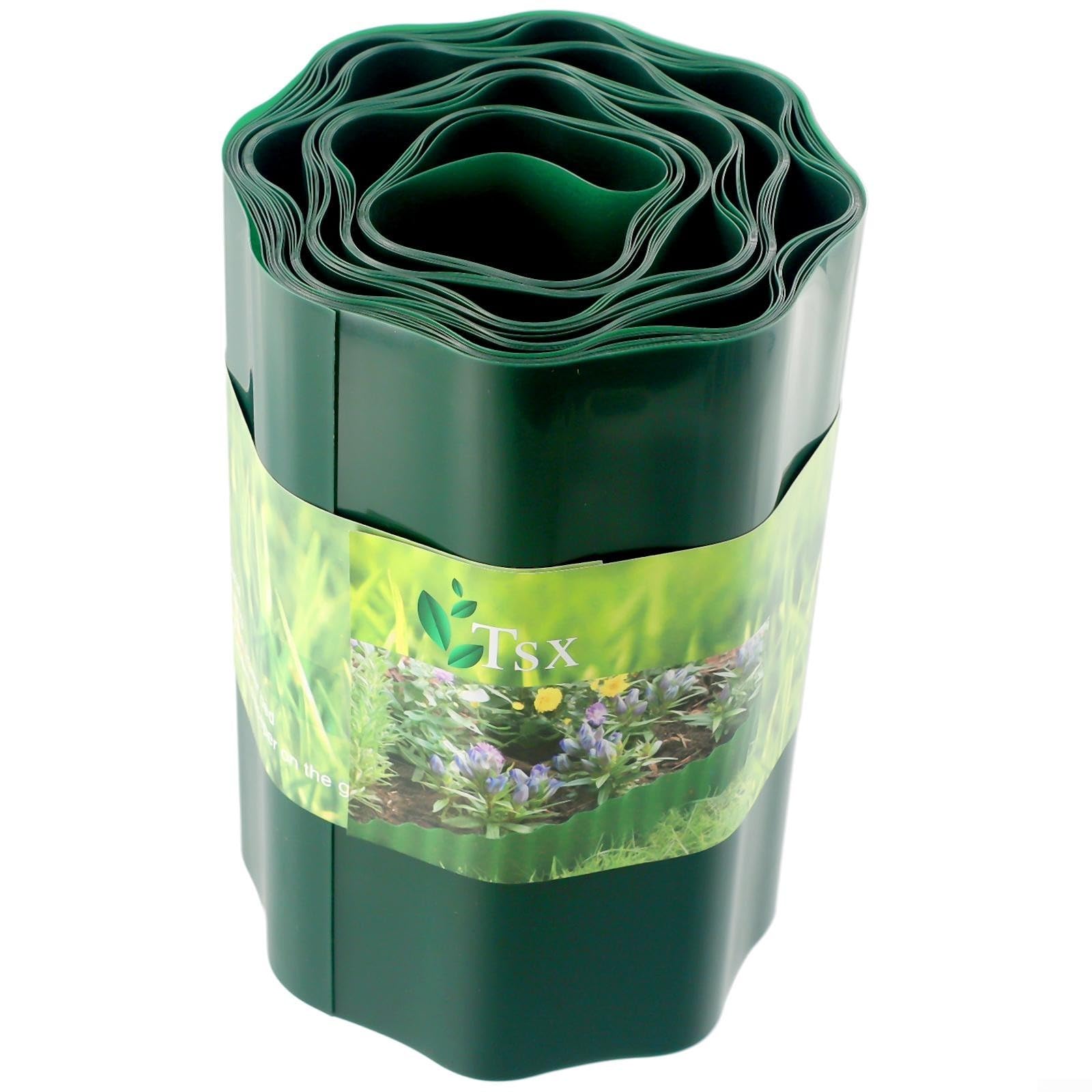 Niceminiwall Imitation Stone Garden Fence PP Plastic Fence Plug-in Fence Gardening Lawn Lawn 9M Roll Grass Separator Flowerbed Channel Waterproof Elastic(20cmx9M)