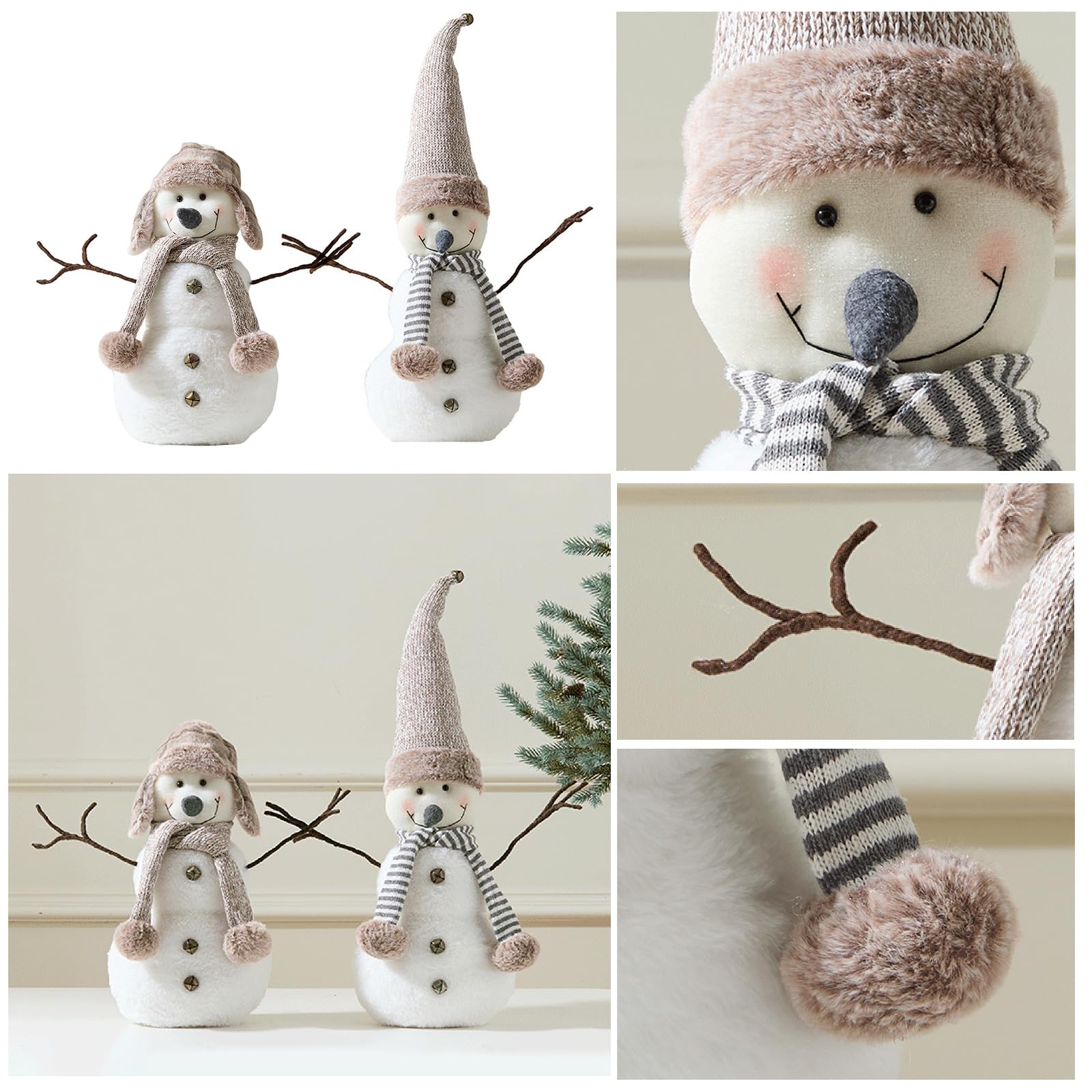 Figurine miniature de Noël, Père Noël, bonhomme de neige, décoration de bureau