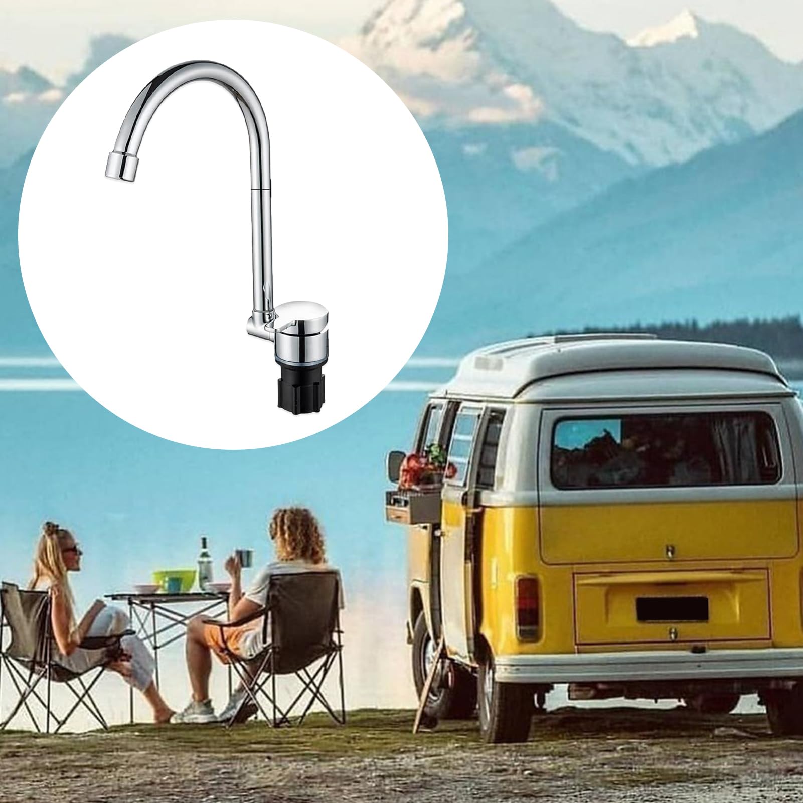 Rubinetto per acqua pieghevole per camper - Rubinetto in ottone umanizzato pratico e girevole a 360° | Rubinetti per lavello da cucina per camper, caravan, capannoni per barche, bar, yacht Flavas