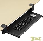 VEVOR Plateau pour clavier sous le bureau, tiroir pour clavier/souris coulissant sous le bureau avec montage robuste sans perçage, grand tiroir coulissant de 26.8 x 11 po pour taper à la maison, au travail