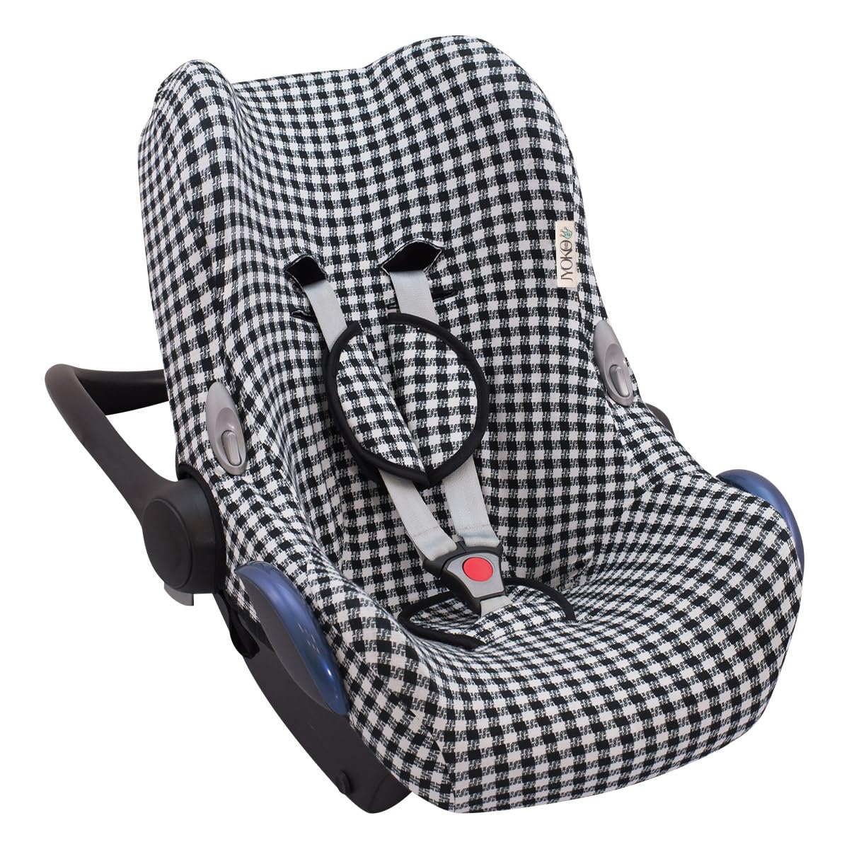 JYOKO Kids Funda de algodón para Silla de Coche Compatible con Maxi Cosi Cabriofix, Portabebe gr 0 (Vichy)