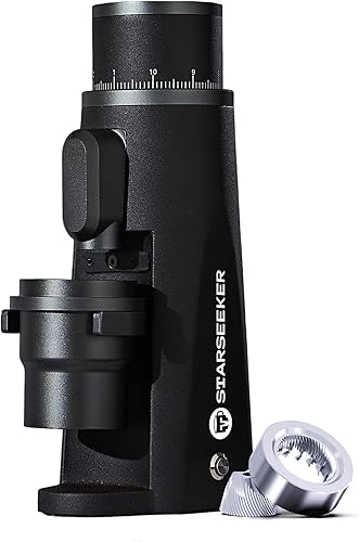 STARSEEKER EDGE - Molinillo de café eléctrico de aluminio automático para prensa francesa, café por goteo y expreso, ajuste de finura extraíble,