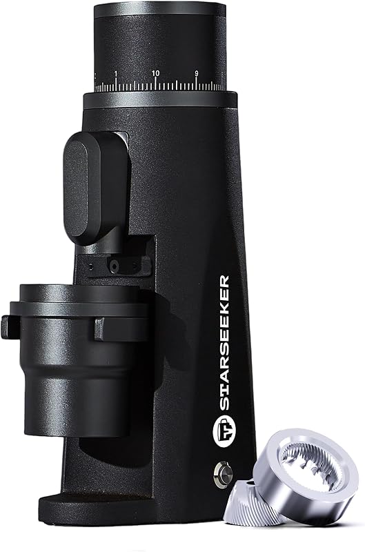 Molinillo de café eléctrico STARSEEKER EDGE, molinillo de café expreso de rebaba cónica de 48 mm | Cuerpo de aluminio CNC con microajuste de 0,1 mm, conducto magnético, molinillo de bajo ruido para espresso, vertido y prensa francesa