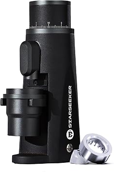 STARSEEKER EDGE Electric Coffee Grinder, 48mm Conical Burr Coffee Grinder | 100-Grid Adjustable Grind Settings, Aluminum Grinder with Magnetic Chute, Low Noise for Espresso , Pour Over&French Press