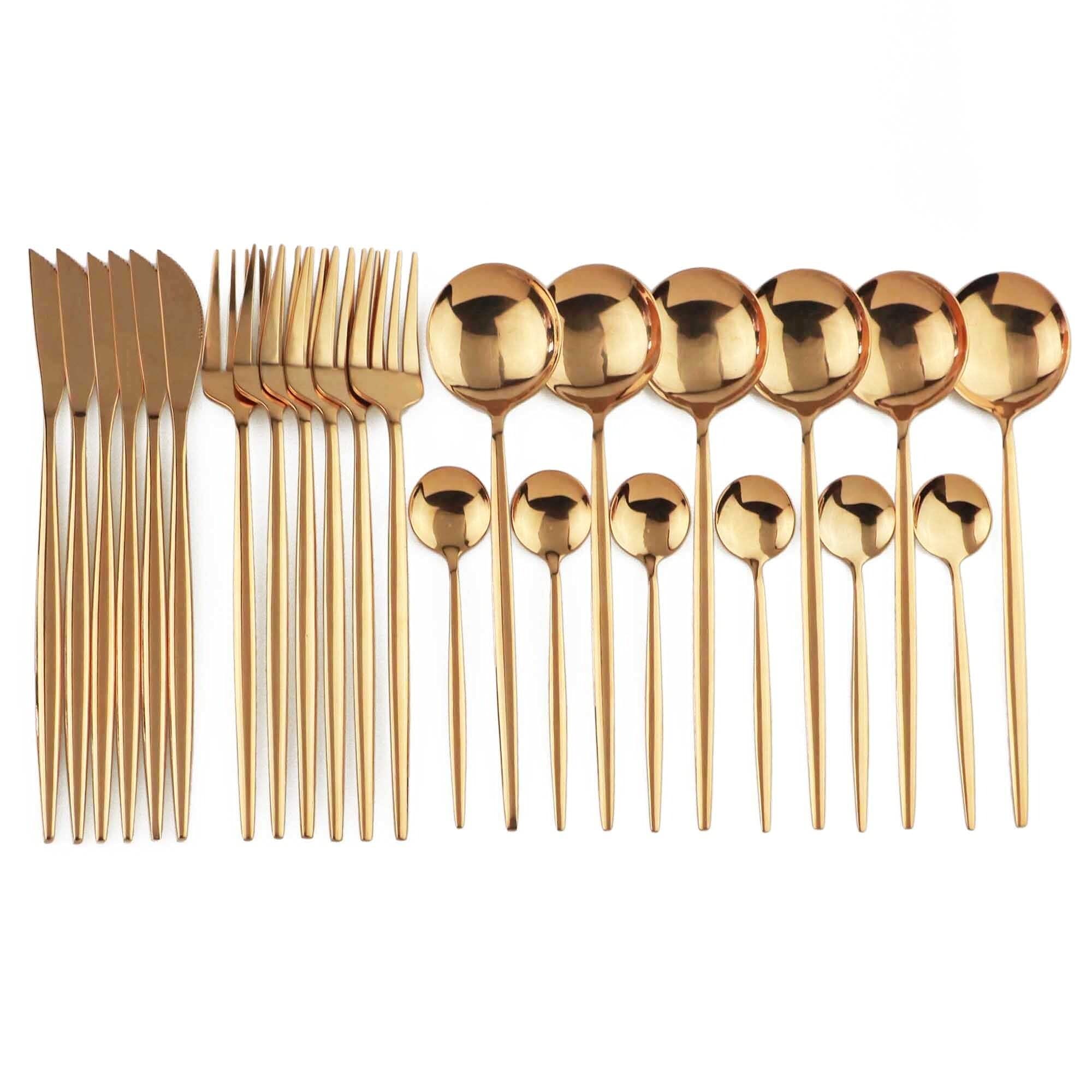 Ménagère de mariage 24 pcs or rose en acier inoxydable 18/10