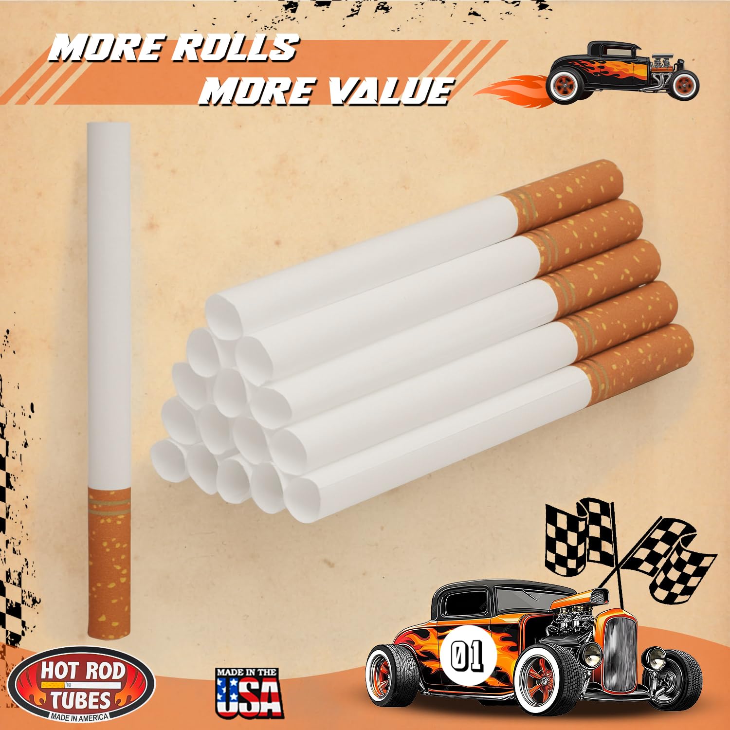 Amazon.com: HotRod Cigarette Tubes Regular 100mm – 1000 Count 200 Tubes x 5  Boxes – Tubes with 25mm Double Filter – Smooth Draw, No Aftertaste – USA  Made – Fits Most Injector Machines : Health & Household