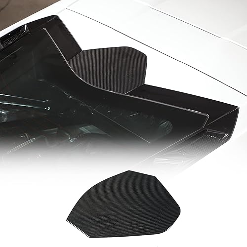 Cubierta de fibra de carbono real para panel trasero compatible con Chevrolet Corvette C8 2020-2024, cubierta superior del maletero trasero (negro)