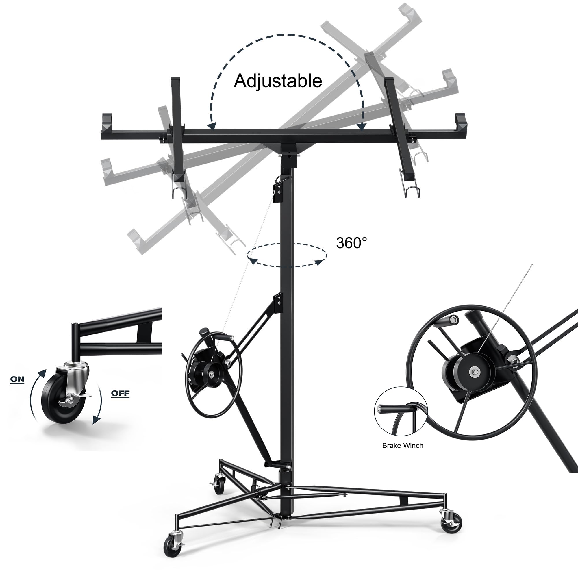Snapklik.com : Drywall Rolling Lifter Panel,11 FT Hoist Jack Lifter ...