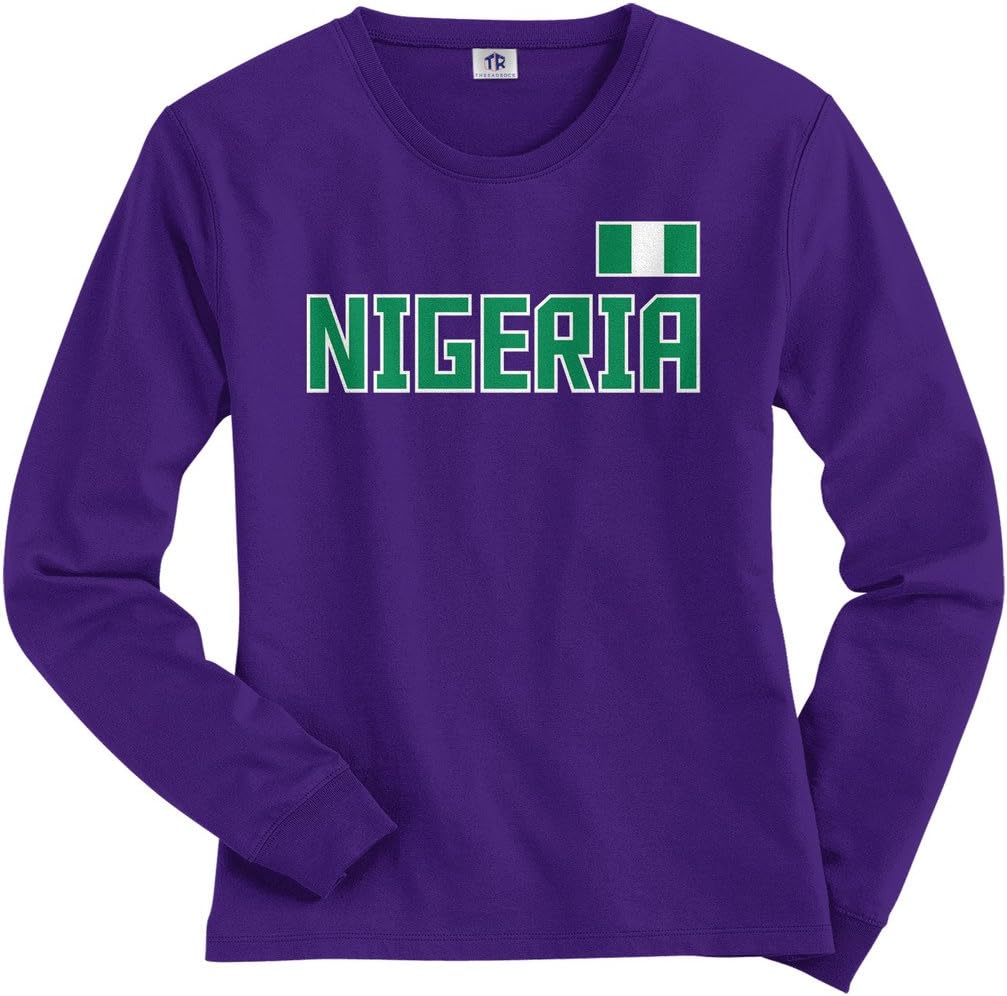 Threadrock Women's Nigeria National Pride Long Sleeve T-Shirt