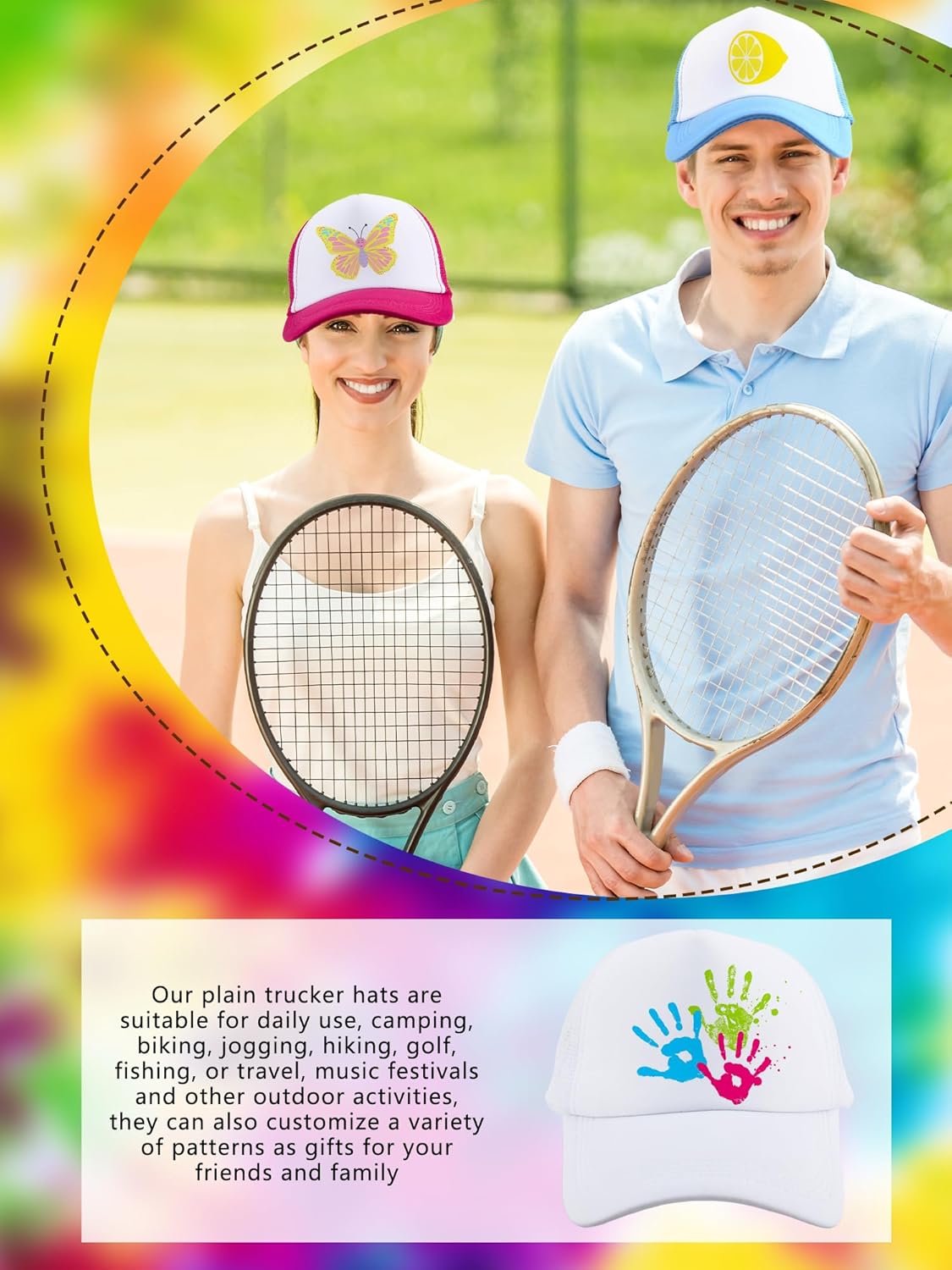 10 Pcs Adult Trucker Hats Summer Mesh Baseball Cap Blank Sublimation Trucker Cap Adjustable Trucker Hat for Unisex - Image 6