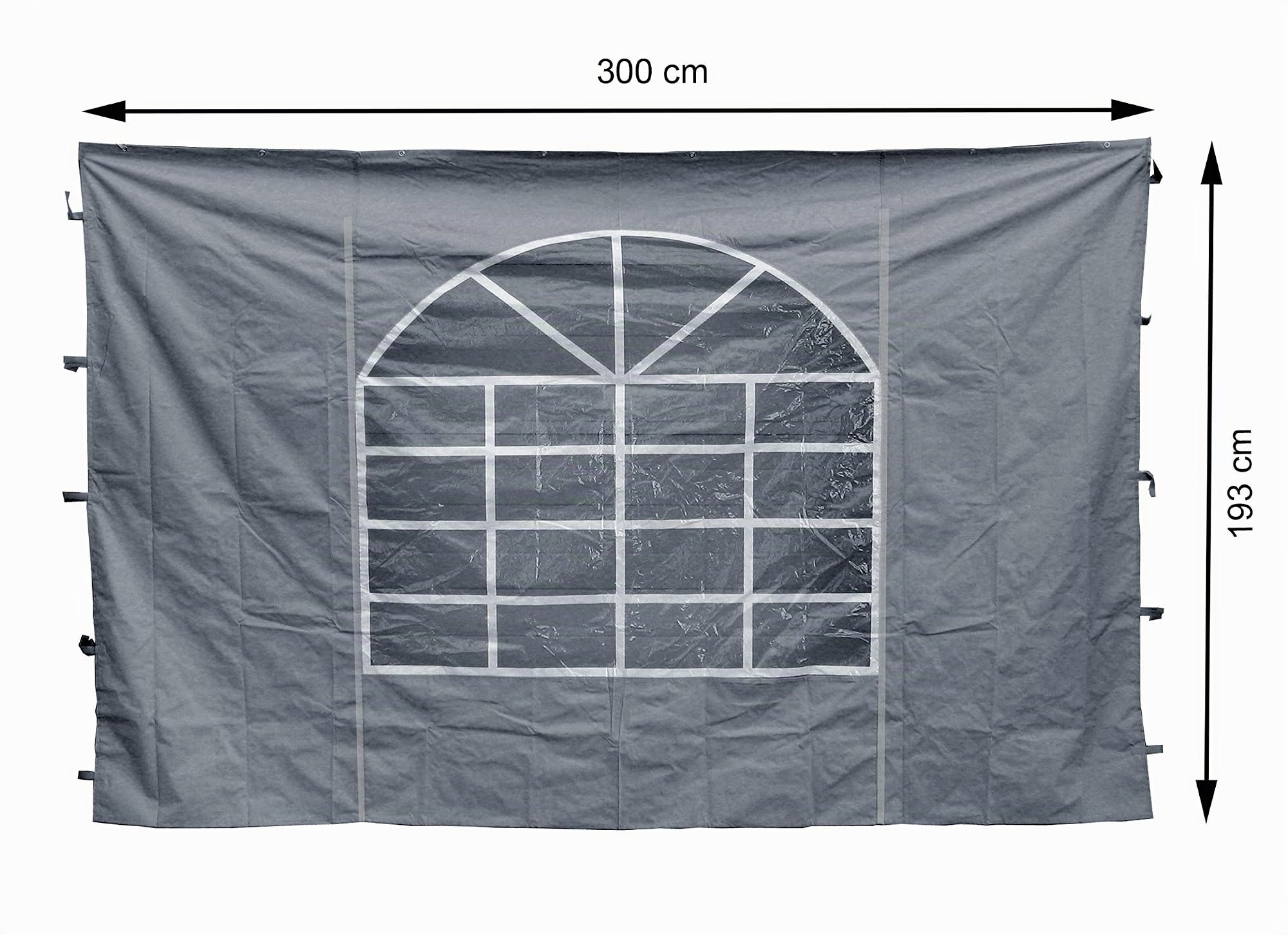 QUICK STAR 2 Pannelli Laterali con finestrella PE 300x195 cm Grigio per Gazebo Sahara 3x3m