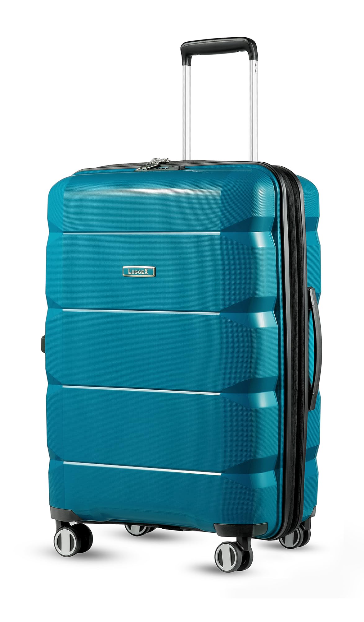 Photo 1 of LUGGEX Blue 24 Inch Expandable Luggage with Spinner Wheels - Lightweight Checked Luggage - Effortless Vacation Mobility (Teal Suitcase) Teal Checked-Medium 24-Inch