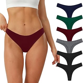 Thong Women's 6 Pack Panties Women's Cotton Tanga Women Knickers Brazilian Thong Panties Seamless Knickers Women's Thong Underwear Thong S-XL