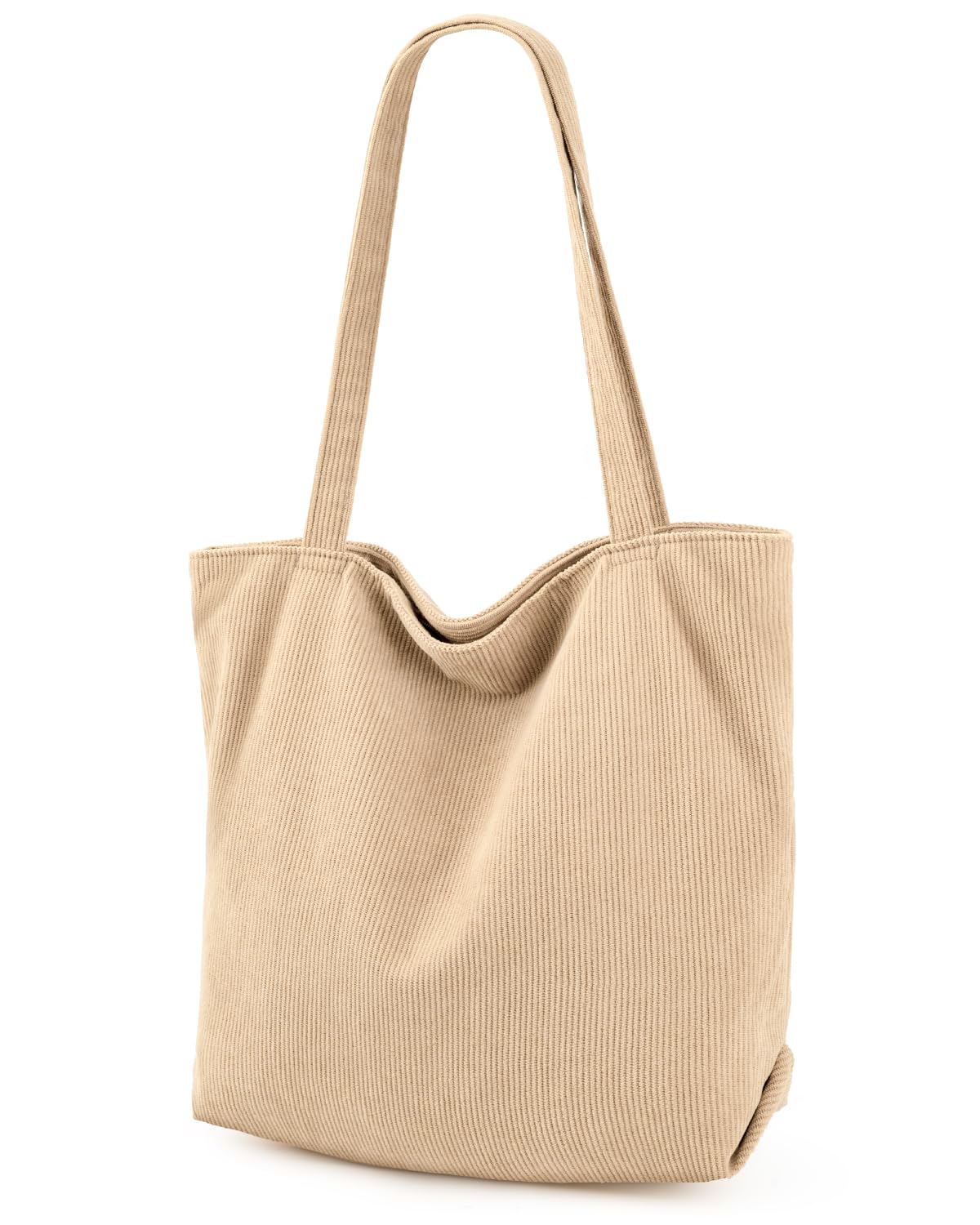 Iioscre Corduroy Tote Bag for Women,Hobo HandBags with Zipper,Large Capacity Casual Shoulder Handbags with Inner Pockets