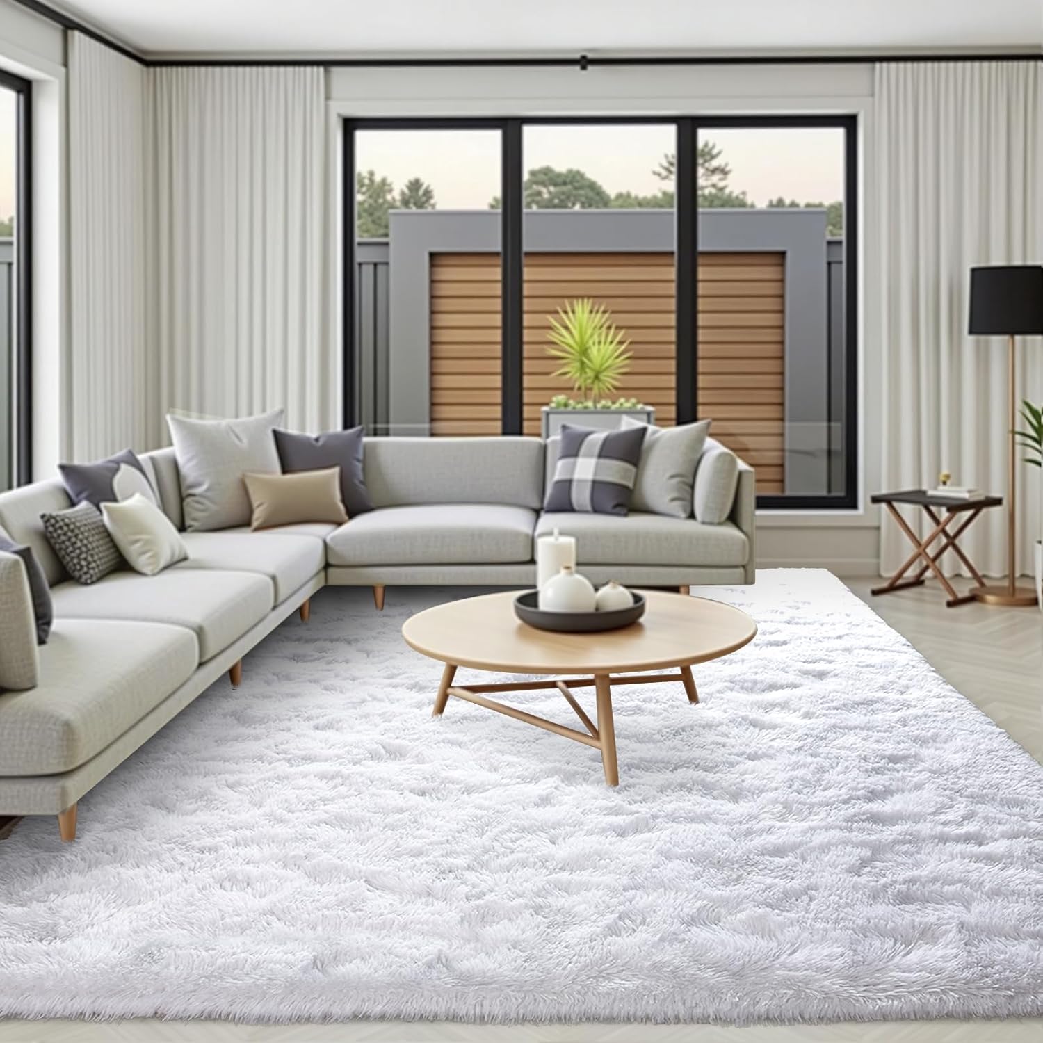 ( similar) FinRe?c 6x9 White Rugs for Bedroom Living Room, Plush Shag Area Rug, Non-Slip Fluffy Furry Rug for Nursery Kids Room Dorm Room Home Decor, Indoor Shaggy Floor Carpet