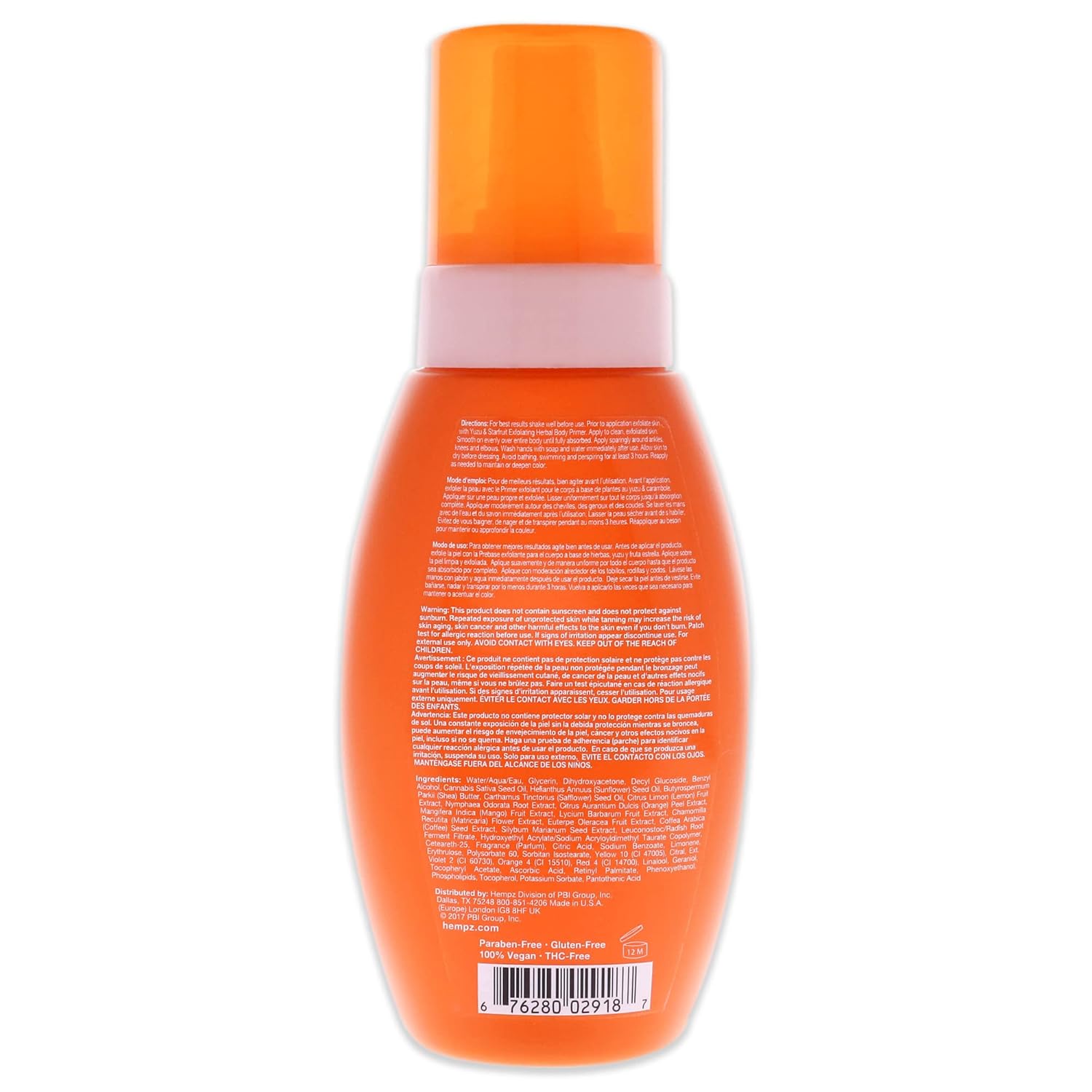 Hempz Yuzu and Starfruit Instant Sunless Bronzing Mousse for Mediu Unisex Bronzer 8.5 oz : Beauty & Personal Care