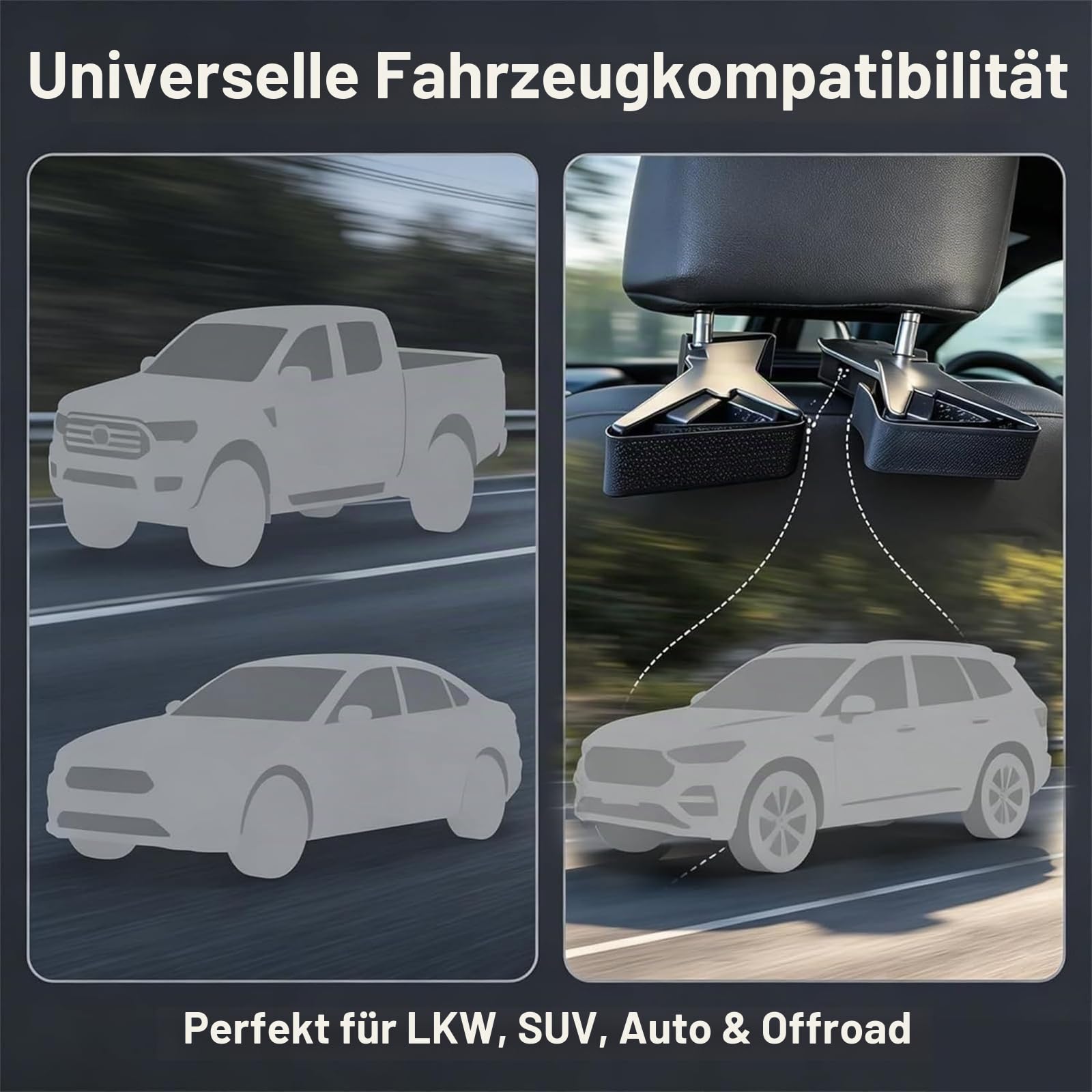 2026 Ultimate Universaler Sitzrücken-Gewehrständer, Verstellbarer Fahrzeuggewehrständer, Sitzrücken Einfach zu Installierender Vertikaler Waffenhalter, Auto-Front-Kopfstützenhalterung für LKWs, Autos