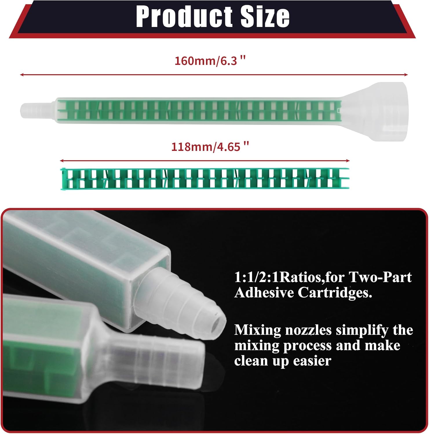 200ml Epoxy Gun Dual Component Professional Heavy-Duty Full Metal Caulking Guns For Dual Cartridges 1:1 & 2:1 Mix Epoxy Applicator For Panel Bonding Structural Repair Adhesive & Sealant,Black