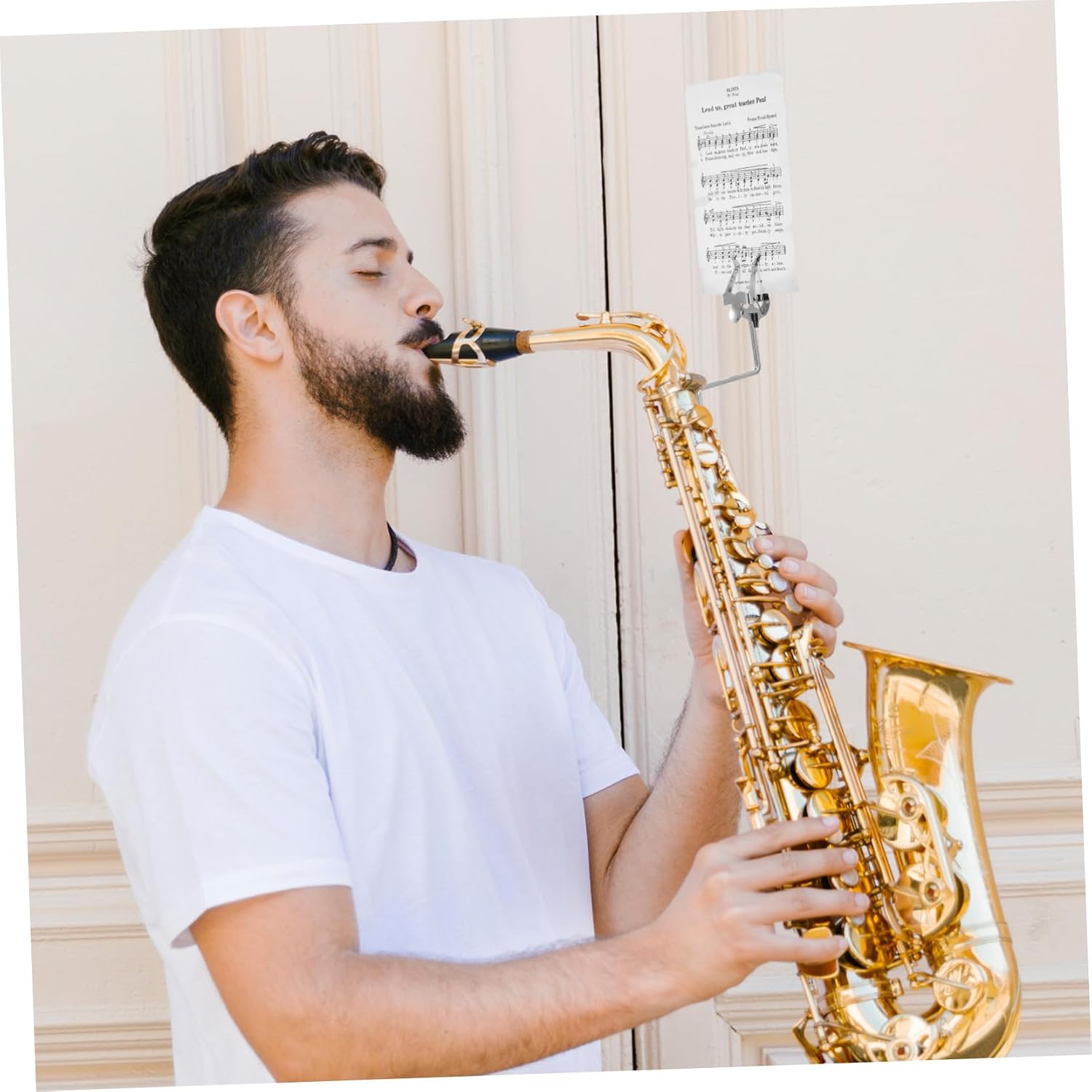 Totority Sax Music Stand Saxophone Marching Score Holder Sheet Music Holder for Musical Instrument