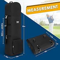 Vista 2 de Golf Travel Bags for Airlines with Adjustable Support Rod and Detachable Shoulder Straps, Hard case Top Soft Foldable Golf Club Travel Covers