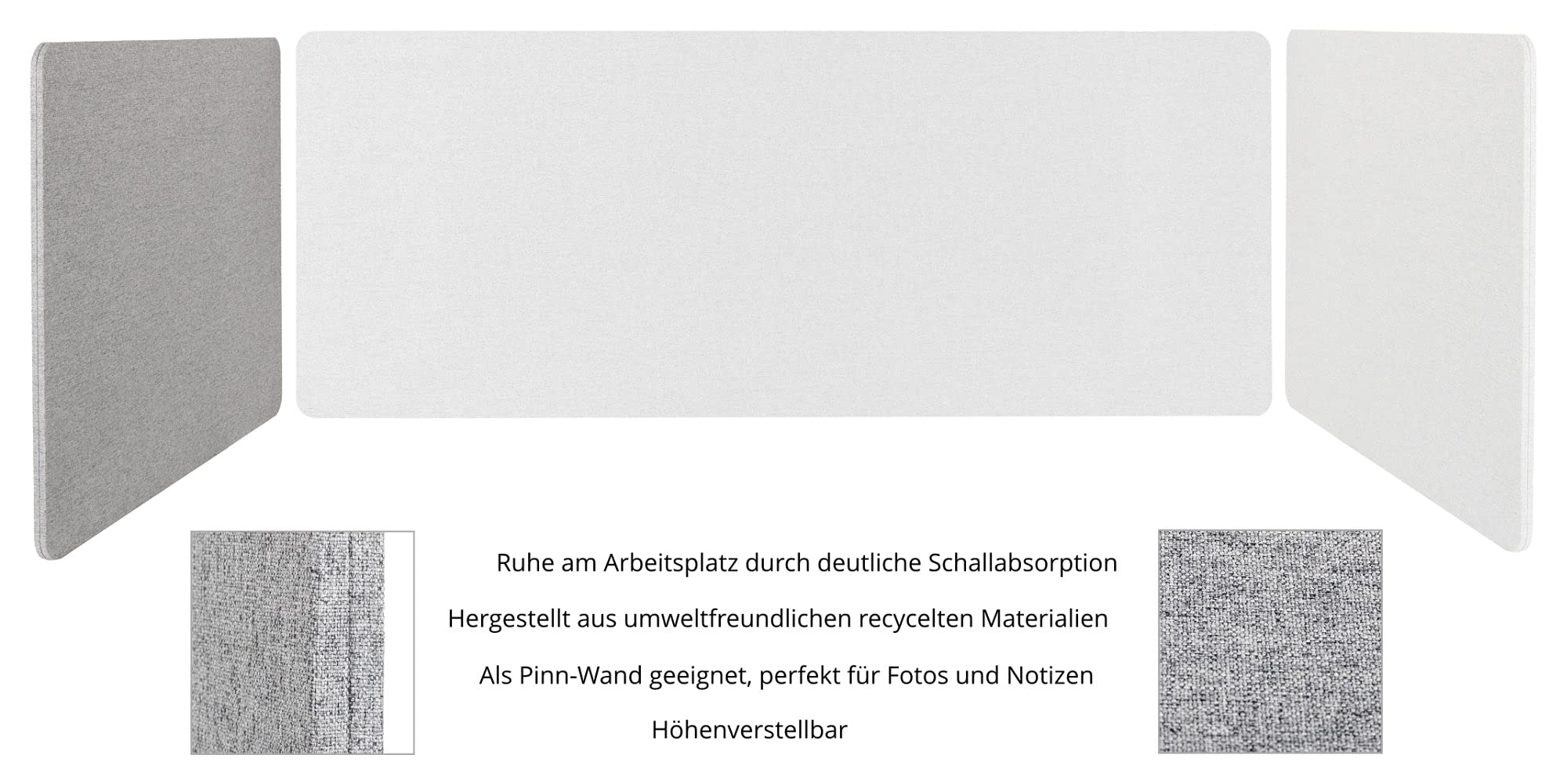 Pronomic DiviDesk-6060 GY Tischtrennwand, 40 und 50 cm, Gewicht: 2