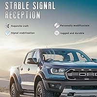 Vista 3 de Antena de bala para auto y camión con tapas de válvula para F150 F250 F350 Super Duty Raptor Dodge Ram 1500 2500 3500, accesorios para camiones Negro