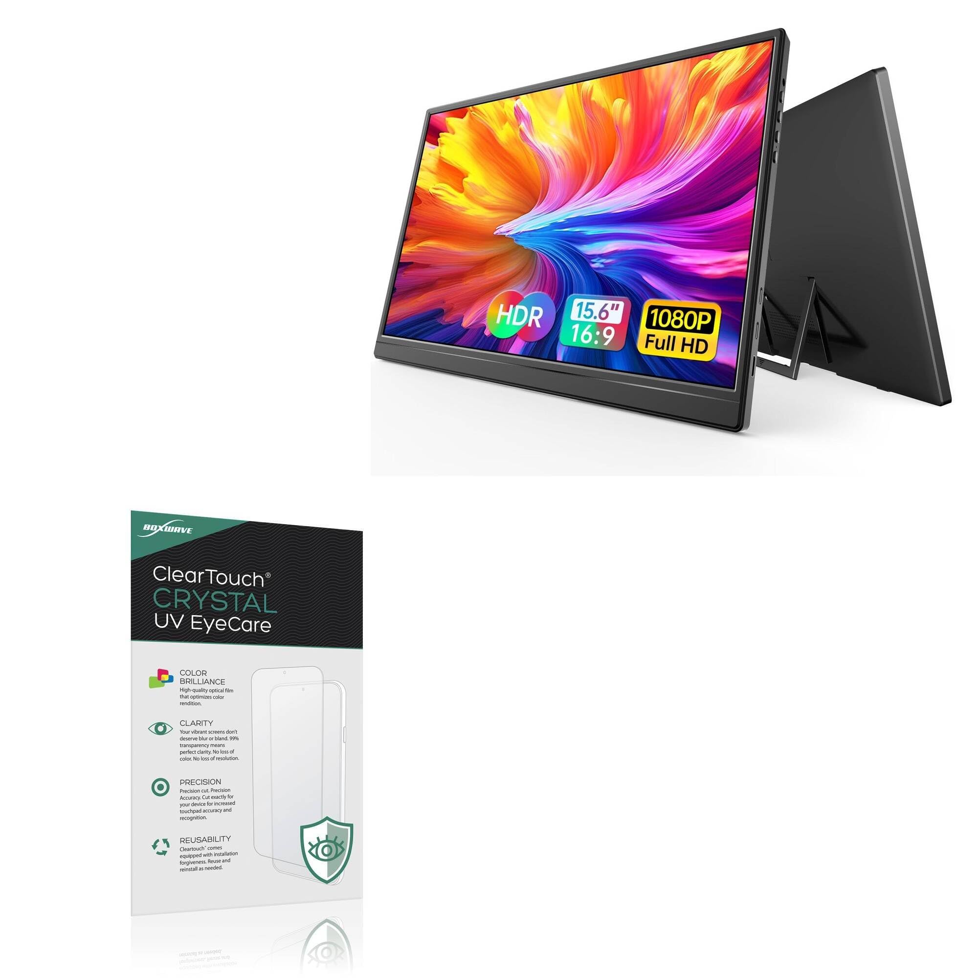 BoxWave Screen Protector Compatible With WGK Portable Monitor (15.6 in) - ClearTouch Crystal Anti-UV EyeCare (2-Pack), Filters out Harmful Blue Light Reduce Fatigue