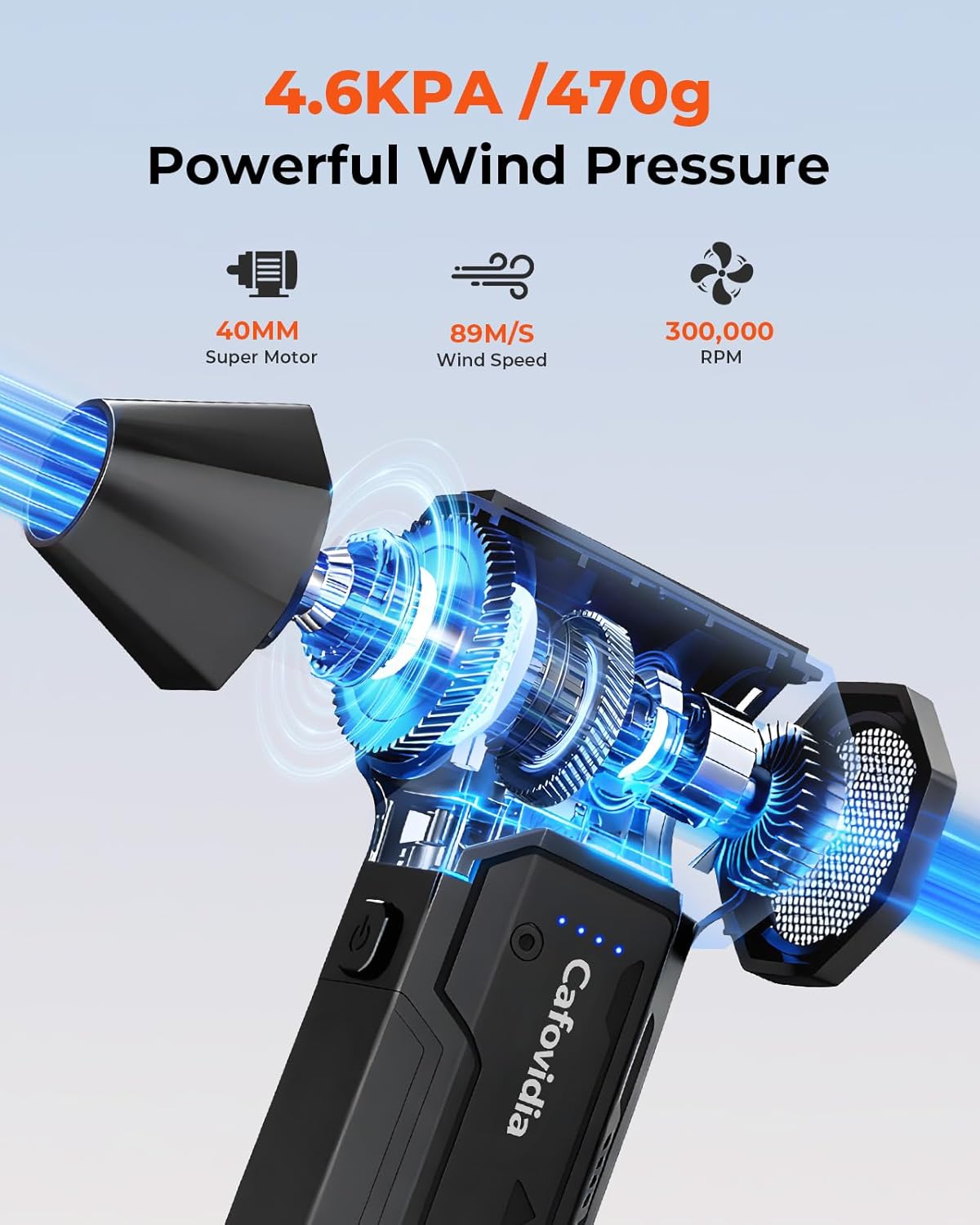 Electric Air Duster- 3 Times The Standard Wind Power, 300000RPM 10000mAh Compressed Air Duster, Brushless Motor, 4-Gear Adjustable, Rechargeable Mini Air Blower for PC, Home, Outdoor, Car - Image 2