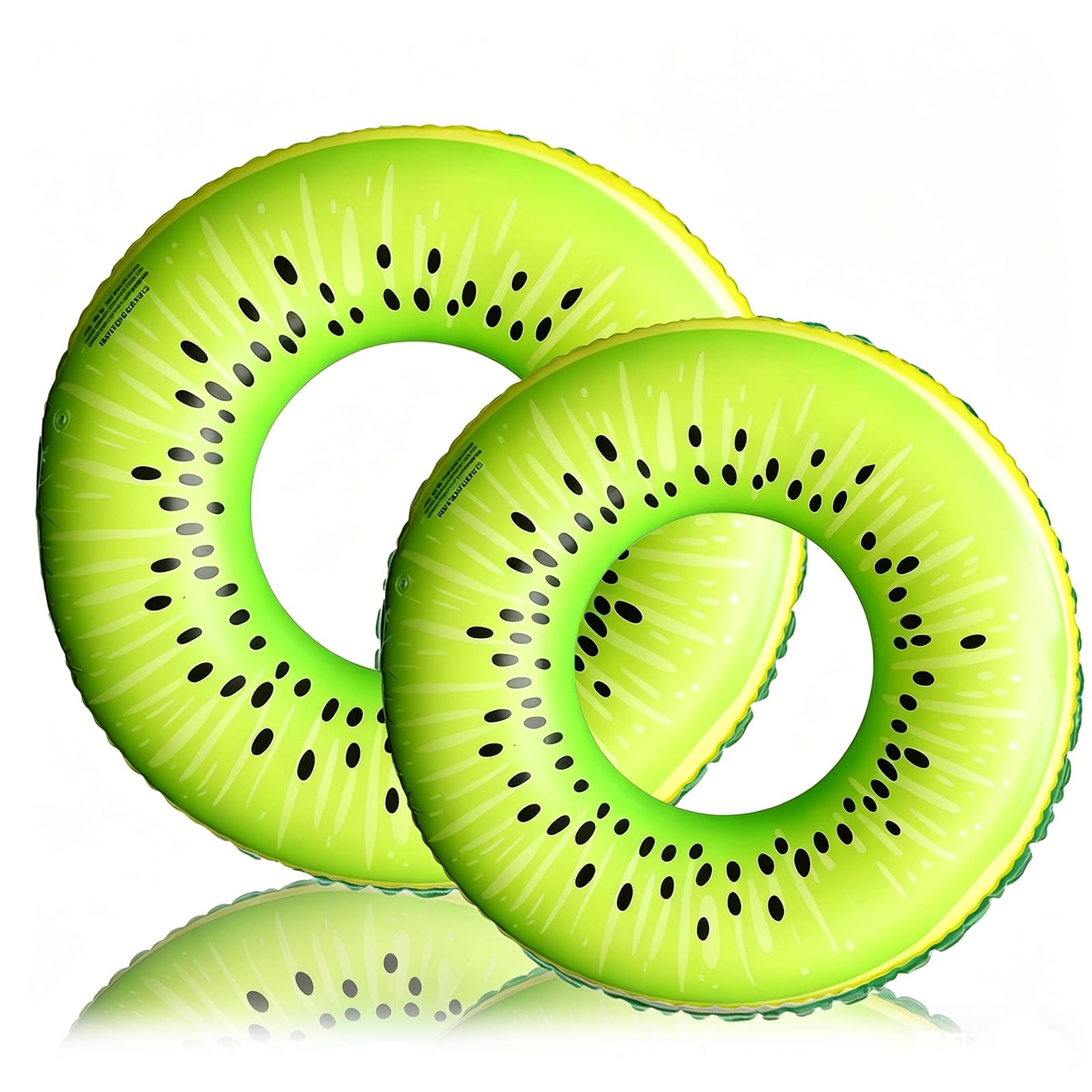2pcs Swimming Ring Inflatable Rubber Rings for Kids Adults,70/90cm Kiwifruit Inflatable Pool Ring Floaties Swim Rings Water Float Inflatables Pool Floats for Boys Girls Women Beach Summer Water Party