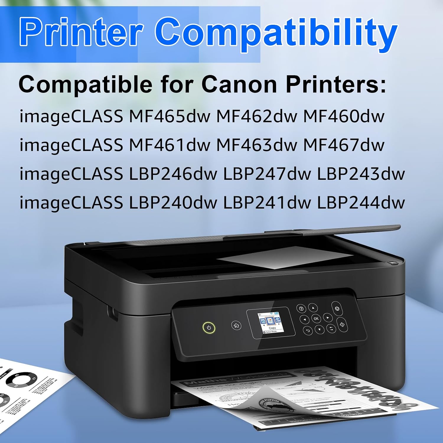 NineLeaf 070 [with CHIP] Compatible Toner Cartridge Replacement for Canon 070 CRG070 CRG-070 to use in imageCLASS MF465dw MF462dw LBP246dw LBP247dw Printer (2 Pack Black) image 2