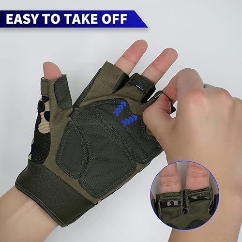 Miniatura 6 de FIORETTO Guantes sin dedos para Airsoft Tiro Medio Dedo Caza Senderismo Ciclismo Conducción Motocicleta Escalada Guantes de Trabajo M210603