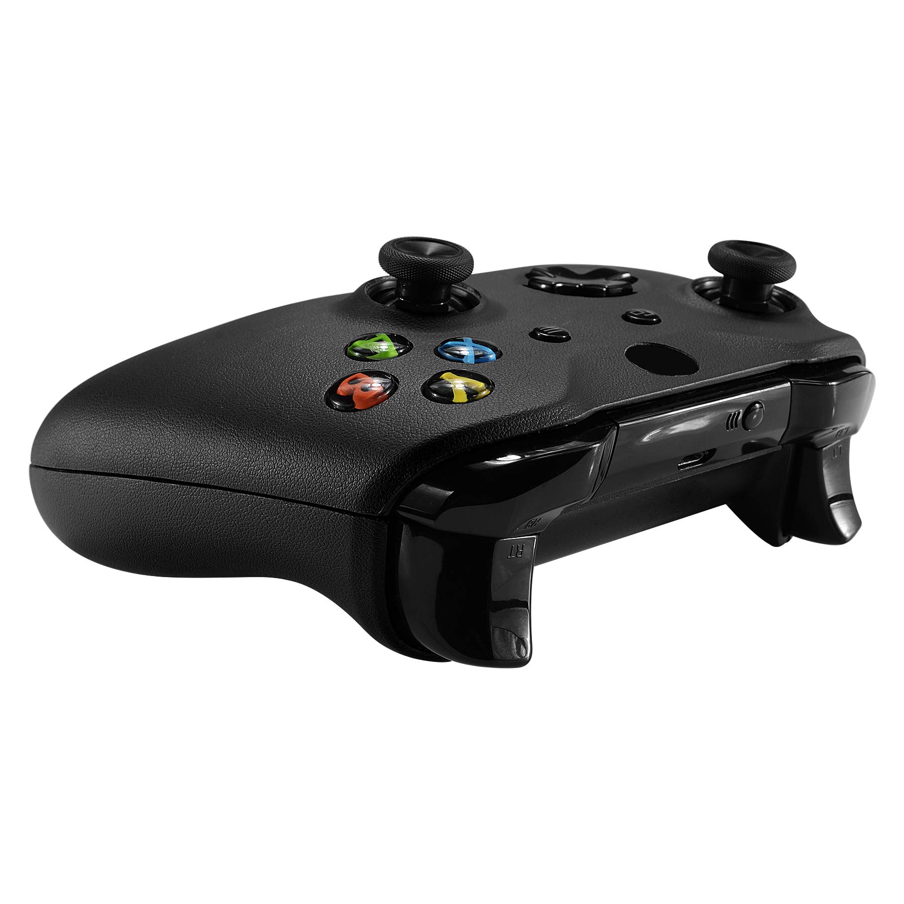 eXtremeRate Cover Grip per Xbox One S X Controller Model 1708,Custodia Frontale Case Scocca Copertura Impugnatura Shell Ricambio per Xbox One S X Joystick-PU Nera