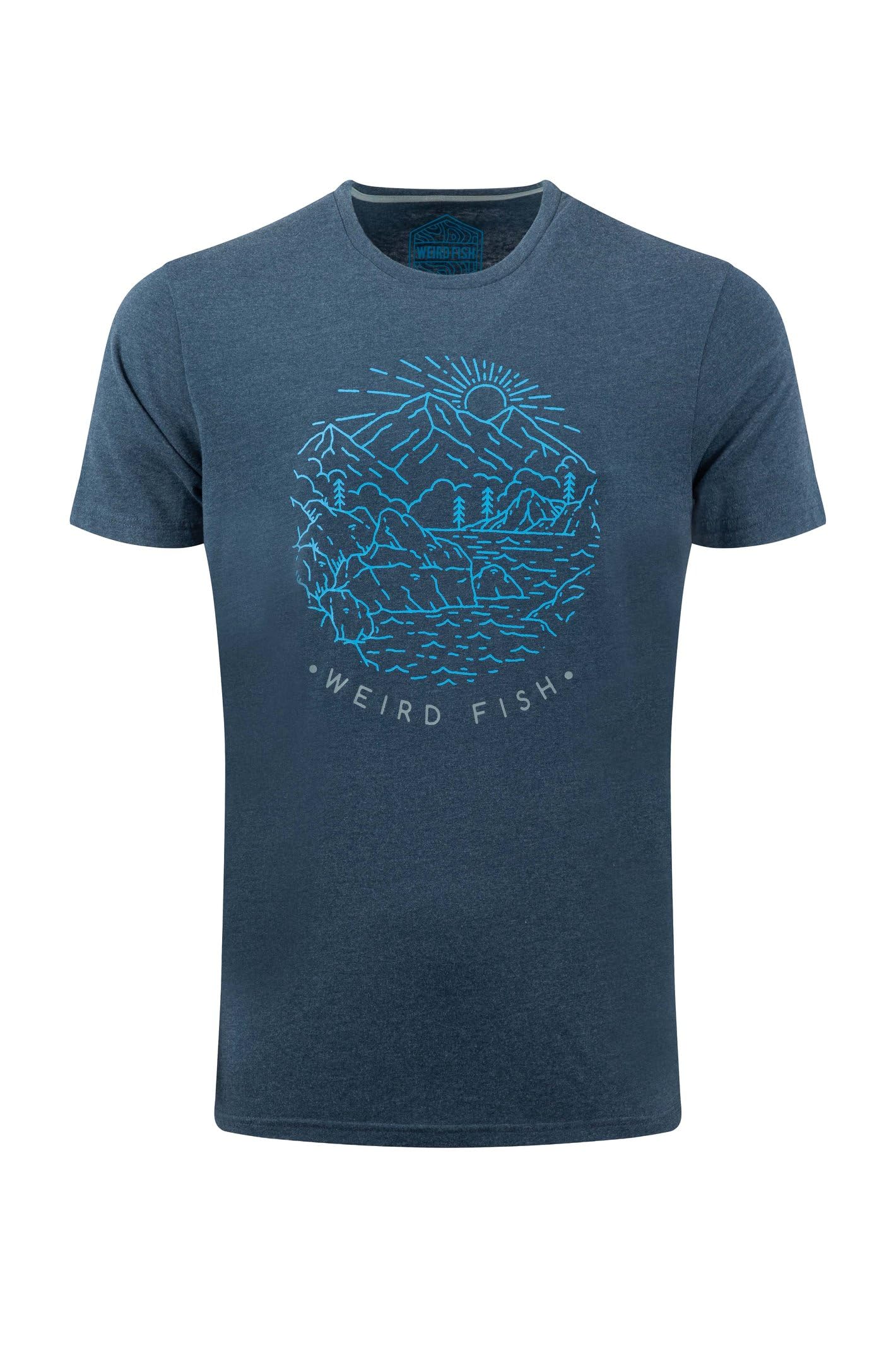 Weird Fish Men's Navy Lakes And Peaks Front Print Graphic T-Shirt Size 3XL