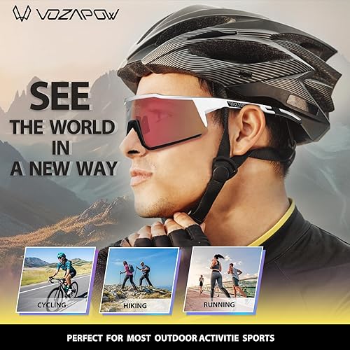 Miniatura 5 de VOZAPOW Lentes de sol fotocromáticos para ciclismo, gafas de bicicleta de montaña para hombres, mujeres, jóvenes, ciclismo, correr, béisbol