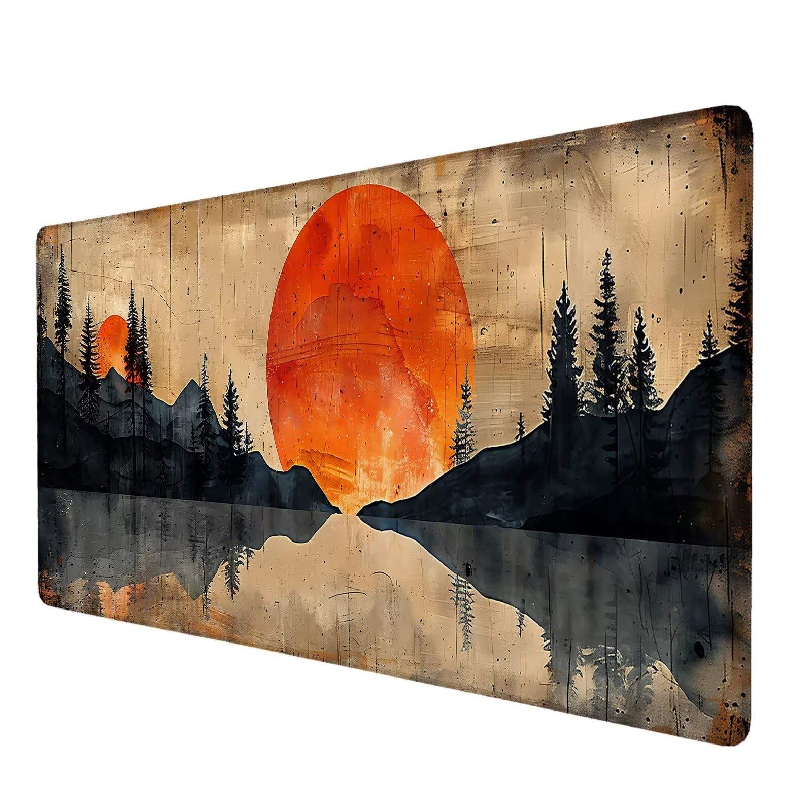 Podkładka pod mysz, retro duża (150 x 60 cm), wodoodporna mata na biurko z przeszytą krawędzią, rozszerzona, wygodna podkładka pod mysz do gier z gładką powierzchnią tkaniny, podkładka pod mysz do