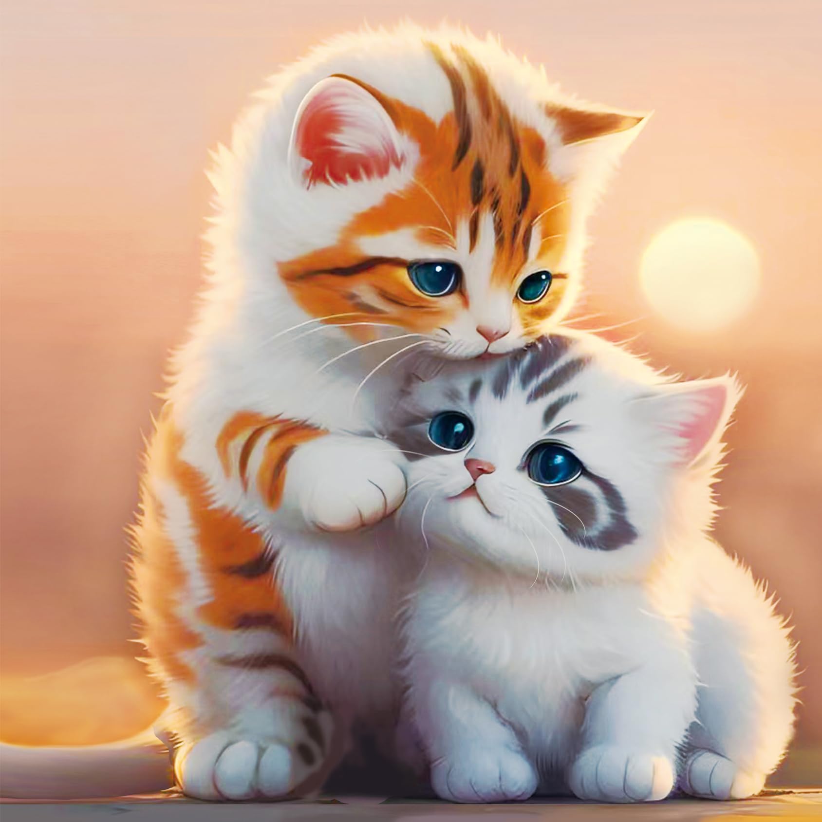 Photo 1 of 2 of- wiascdo Paint by Number for Adults Canvas,DIY Home Wall Decor for Bedroom Living Room,19.7" Wx15.7 L Arts and Crafts Paint by Numbers Kits for Beginners and Kids, Christmas Holiday White Cat