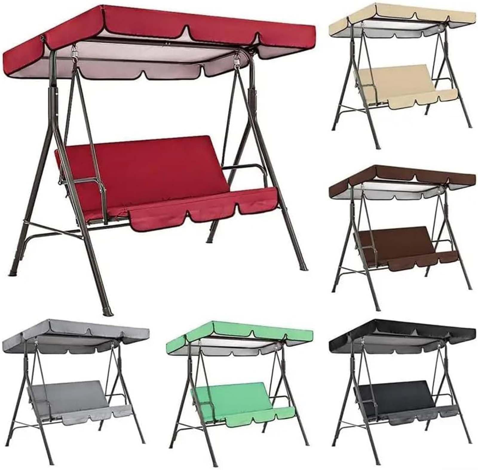 Set di ricambio per dondolo da giardino, tessuto Oxford 210D, 3 posti, impermeabili, resistenti al sole, per protezione dei mobili da esterno