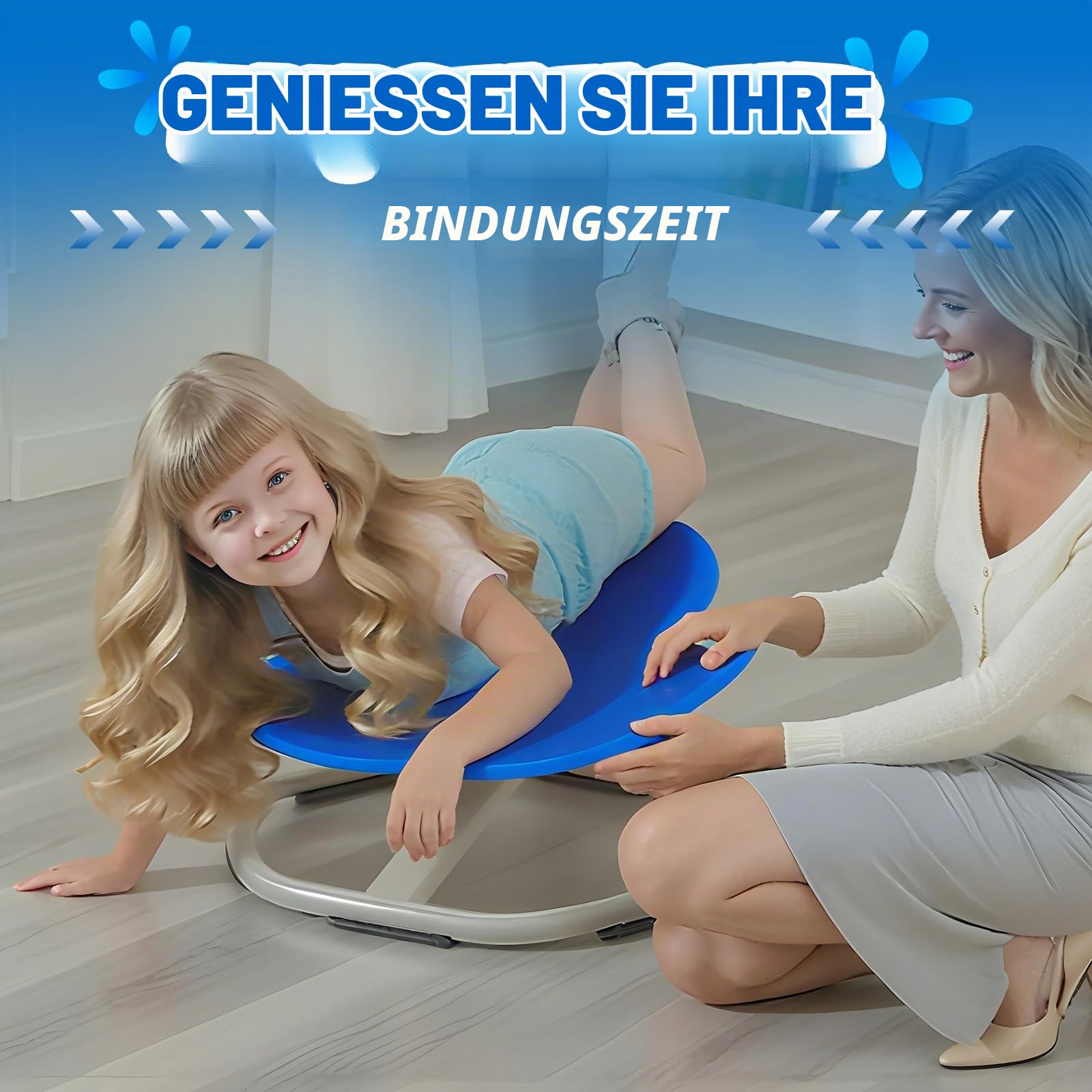 Karussell Kinder-Drehstuhl 360°,Balance Drehhocker zur Förderung von Koordination & Gleichgewicht,Sensorikspielzeug für Jungen/Mädchen,Ideal bei Autismus & ADHS (Blau)