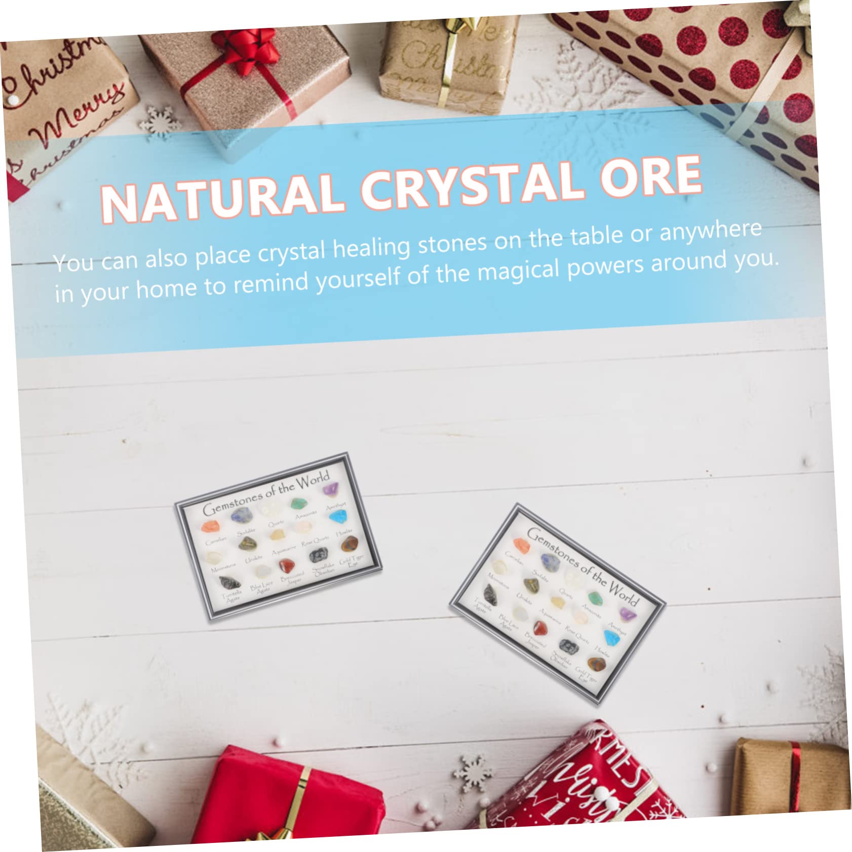 Holibanna Natural Crystal Ores Specimen Set 15 Unique Mini Stones for Teaching Meditation Chakra Balancing