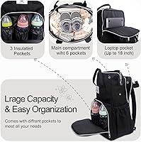 Vista 2 de Bolsa de pañales, Negro -, Bolsa de pañales negra, caqui