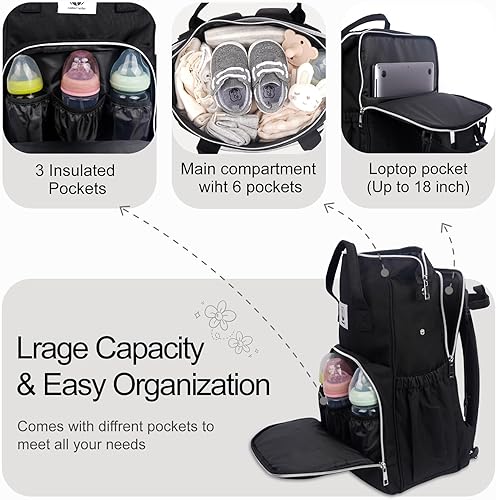 Miniatura 8 de Bolsa de pañales, Gris, Bolsa de pañales negra, caqui