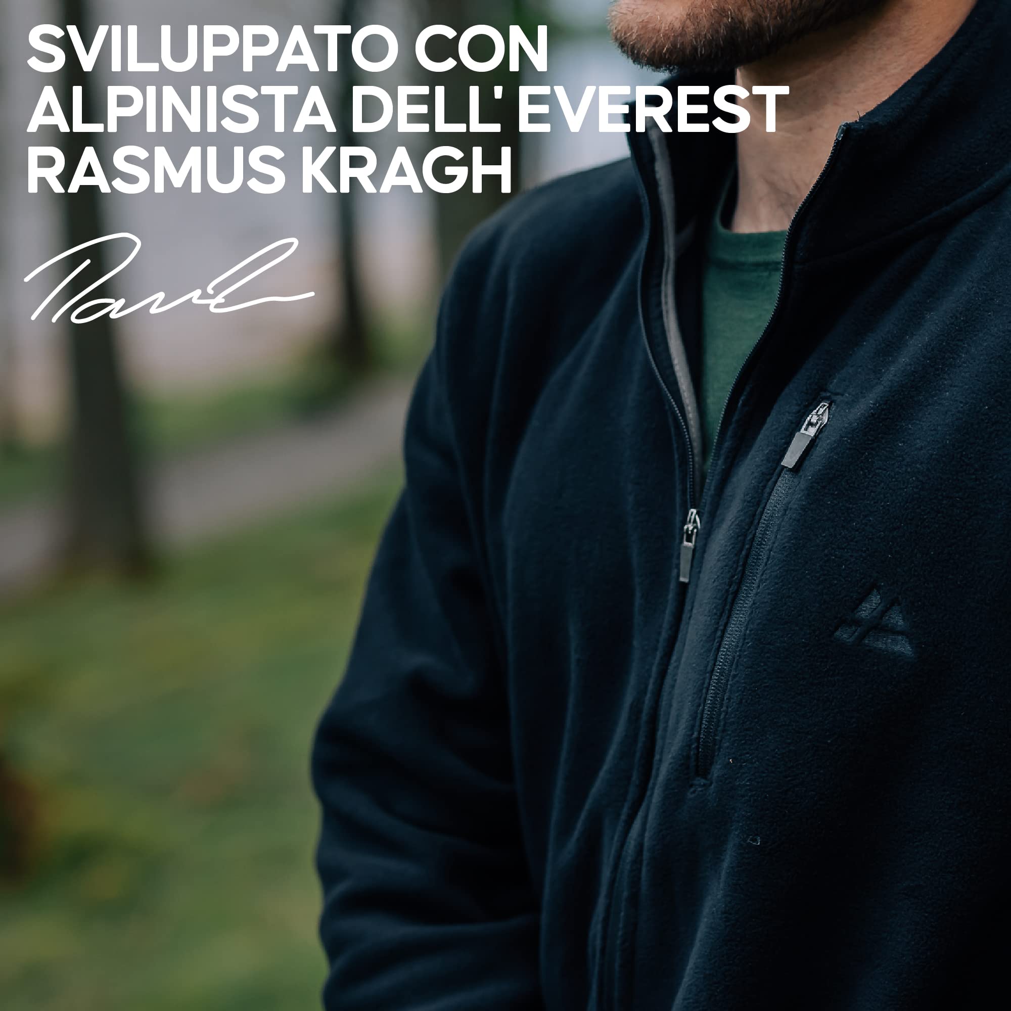 DANISH ENDURANCE Giacca in Pile, Felpa da Uomo con Zip, Invernale, Termica per Trekking e Outdoor