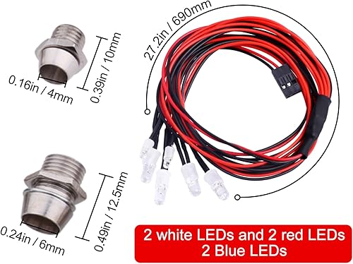 Miniatura 3 de HobbyPark Kit de 6 luces LED RC Faros traseros LED para Traxxas Slash Rustler Arrma Axial SCX10 Redcat RC4WD HPI Truck Tamiya Crawler Cuerpo Shell
