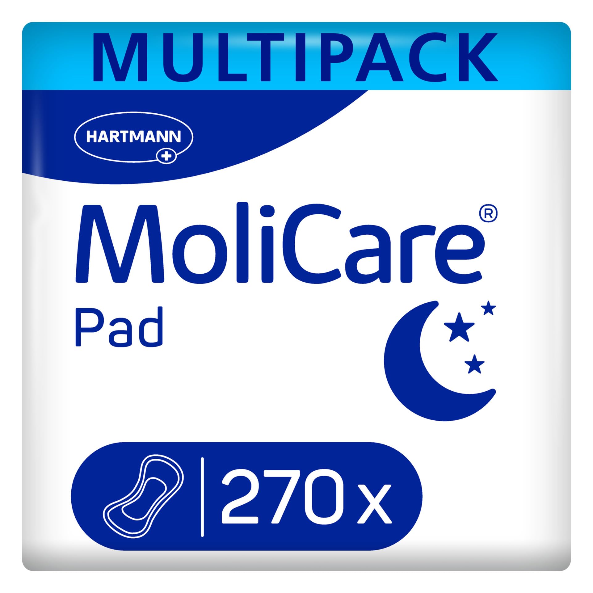 MoliCare Pad Night Unisex Incontinence Pads, 9 x 30 Pack
