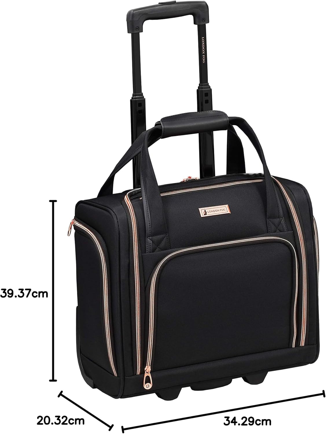 London Fog Bromley 15 Under The Seat Bag, black, Inch