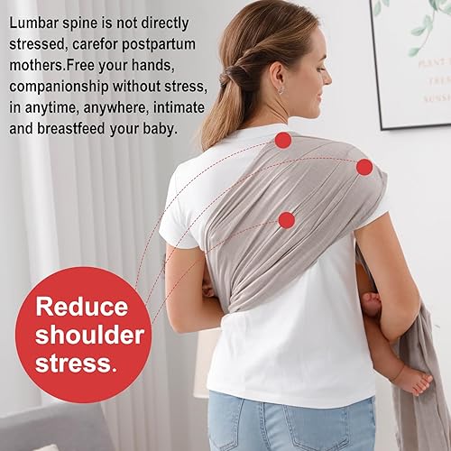 Miniatura 5 de Portabebés de doble anillo para recién nacidos a niños pequeños, de muselina ajustable para llevar al bebé, portabebés, bufanda portadora, regalo
