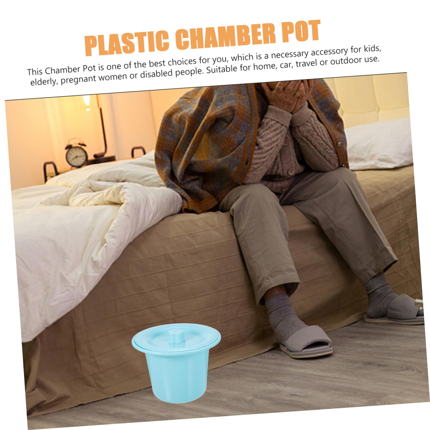 COLLBATH 2 Pezzi Per Uso Domestico Vasino Da Viaggio Per Bambini Coperchio Per Orinatoio Notturno Portatile Per Disabili Facile Da Pulire Vaso Per Orinatoio in Plastica