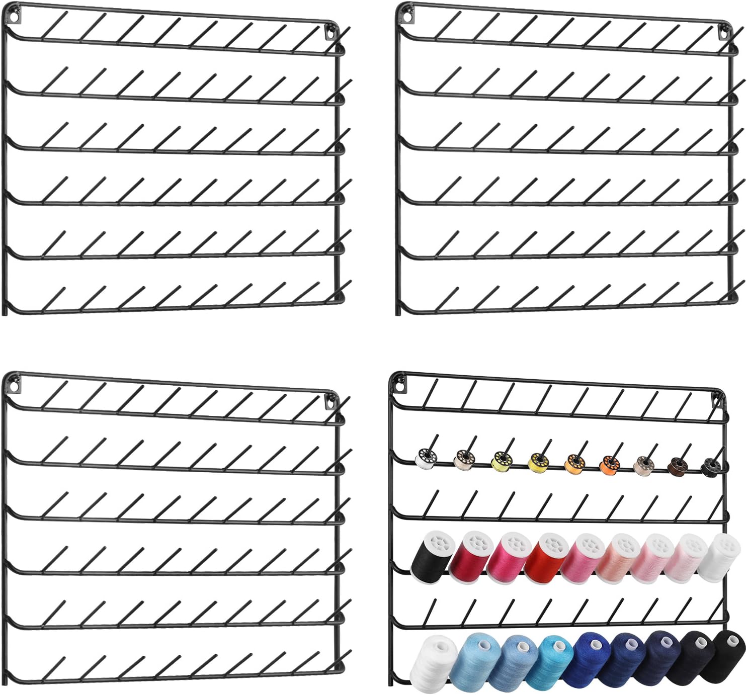 Thread Holder Wall 54 Spools Sewing Thread Rack Wall Mount Embroidery Spool Organizer Metal