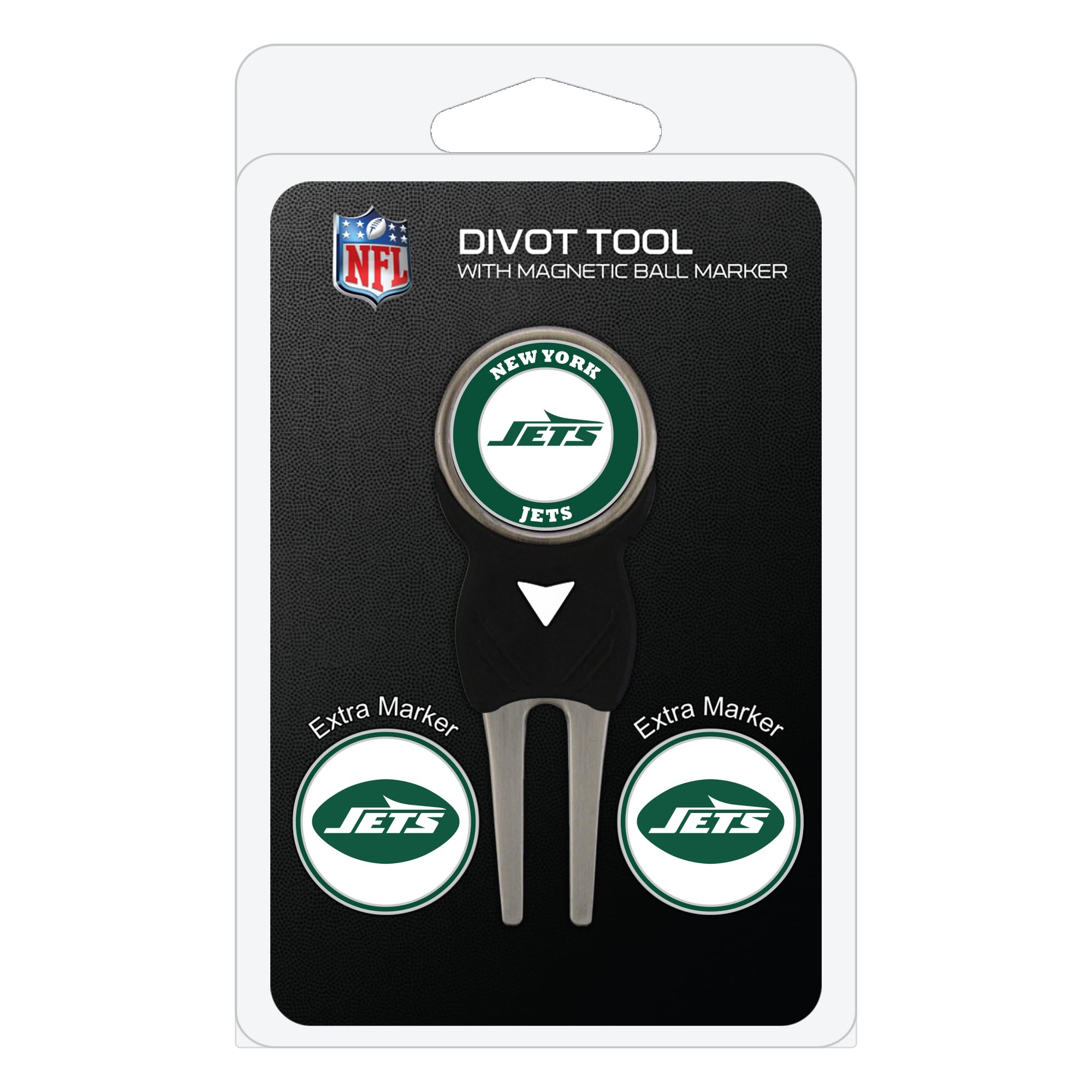 Team Golf NFL Divot Tool with 3 Golf Ball Markers Pack, Markers are Removable Magnetic Double-Sided Enamel
