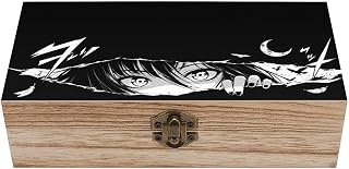 Peering Through The Dark Tear Wooden Storage Box with Hinged Lid for Women, Compact Durable Jewelry Gift Box for Preserve Photos Letters Small Heirlooms